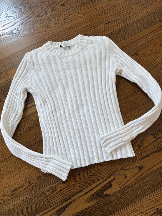 Vince Sweaters - Vince cotton blend White Ribbed Crewneck Sweater - Women, M